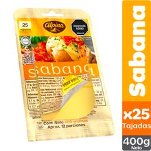 Queso ALPINA sabana 25 unds x400 g