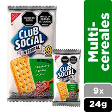 Galletas CLUB SOCIAL integral multicereales 9 unidades x24 g c/u