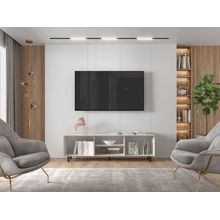 Mesa para TV Tunez, Blanco y Café Claro, para televisor hasta 70