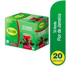 Té TOSH verde flor de jamaica x20 sobres