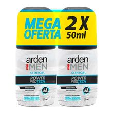 Desodorante ARDEN FOR MEN roll on 2 unds x50 ml c/u