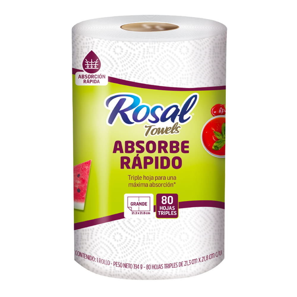 Toalla de Cocina Rosal Plus Ultra absorbente x 90 hojas x 1 rollo - Tiendas  Jumbo