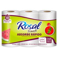 Toalla de cocina ROSAL PLUS 3 rollos x80 hojas c/u