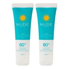 Protector NUDE SPF80 liviana sensación 2 unds x120 ml c/u