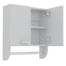 Gabinete de Baño Lupek, Blanco, con tubo y manija metálicas