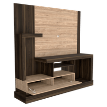 Mesa para TV Draven, Caoba y Miel, con espacio para televisor de hasta 55 pulgadas