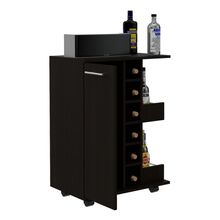Bar Cart, Wengue, con espacio para botellas y porta copas ZF