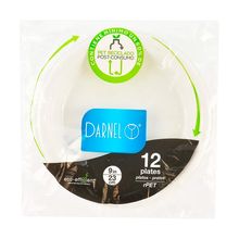 Plato desechable DARNEL pet 23 cm x12 unds