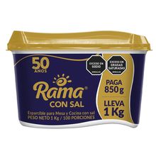 Margarina RAMA con sal pague 850 g lleve 1000 g