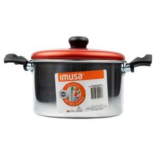 Olla IMUSA aluminio con tapa roja x16 cm