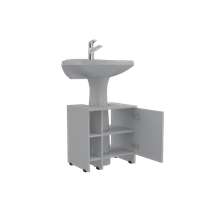 Mueble Lavamanos Omahi, Blanco, con variedad de entrepaños