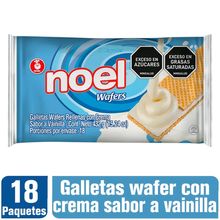 Galletas wafers NOEL rellena de vainilla 18 unds x24 g c/u