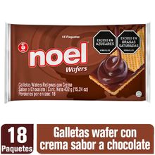Galletas wafers NOEL rellena chocolate 18 unds x24 g c/u