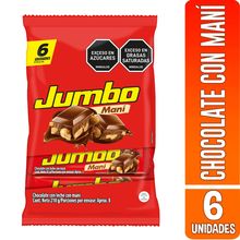Chocolatina JUMBO maní 6 unds x40 g c/u