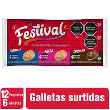 Galletas FESTIVAL surtida 12 unds x50 g c/u