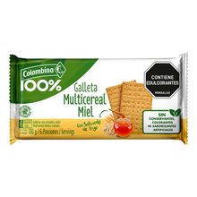 Galletas CRAKEÑAS fibra miel paquete 6 unds x30 g c/u