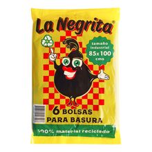 Bolsa para basura LA NEGRITA industrial 85x100 x6 unds
