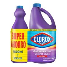 Blanqueador CLOROX ropa color x1800 ml + 1 x 930 ml precio especial