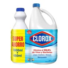 Blanqueador CLOROX regular x1800 ml + 1 x460 ml Precio especial
