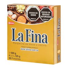 Margarina LA FINA 4 unds x125 g c/u