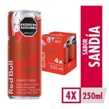 Bebida energizante RED BULL red sandia 4 unds x250 ml c/u