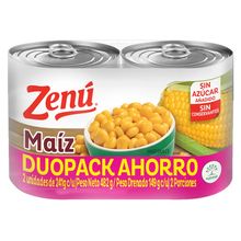 Maíz tierno ZENÚ dulce 2 unds x149 g c/u