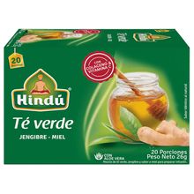 Té verde HINDÚ jengibre y miel x20 sobres