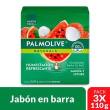 Jabón PALMOLIVE sandía lychee 3 unds x110 g c/u
