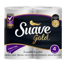 Papel higiénico SUAVE GOLD 4 rollos x128 metros