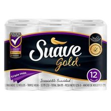 Papel higiénico SUAVE GOLD 12 rollos x384 metros