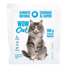 Alimento húmedo para gato WOW CAT pollo, salmón y ternera x100 g