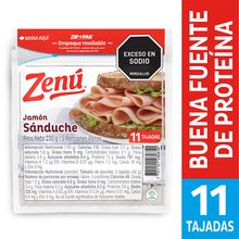 Jamón ZENÚ tipo sanduche x230 g