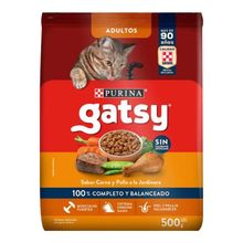 Alimento para gato GATSY carne y pollo x500 g
