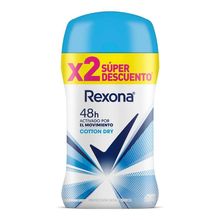 Desodorante REXONA cotton dry 2 unds x50 g c/u