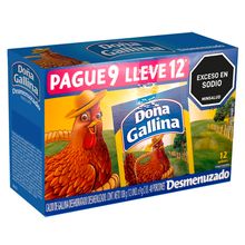Caldo DOÑA GALLINA desmenuzado pague 9 lleve 12 sobres x9 g c/u