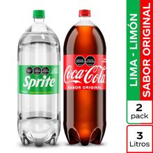 Gaseosa COCA COLA x3000 ml + Gaseosa SPRITE x3000 ml precio especial