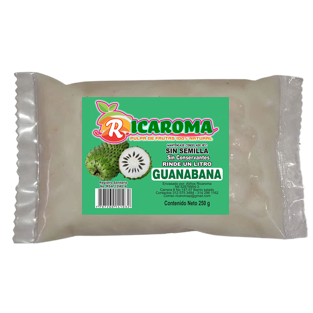 Pulpa fruta RICAROMA guanabana x250 g