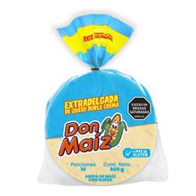Arepa DON MAÍZ de queso doble crema extradelgada 10 unds x600 g