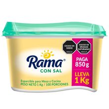 Margarina RAMA con sal pague 850 g lleve 1000 g