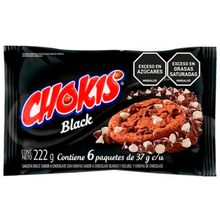 Galletas CHOKIS chispas black 6 unds x37 g c/u
