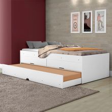 Cama 90x190 cm con nicho Mar - Blanco