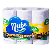 Toallas de cocina NUBE doble hoja precio especial x3 rollos