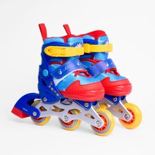 Patines en Linea Aluminio Azul Rojo Ajustables 27-30 - Sonic