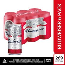 Cerveza BUDWEISER 6 unds x269 ml c/u