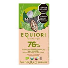 Chocolatina EQUIORI orgánica al 76% Marañón x80 g