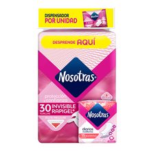 Toallas higiénicas NOSOTRAS invisibles rapigel 30 unds +15 protectores