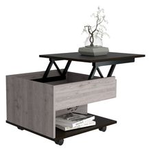 Mesa de Centro Salento, Humo y Wengue, con un cajón interno multiusos