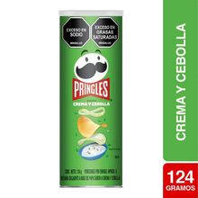 Papas PRINGLES crema y cebolla x124 g