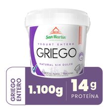 Yogurt griego SAN MARTÍN entero natural x1100 g