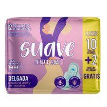 Toalla SUAVE active delgada mix 10 unds+2 unds